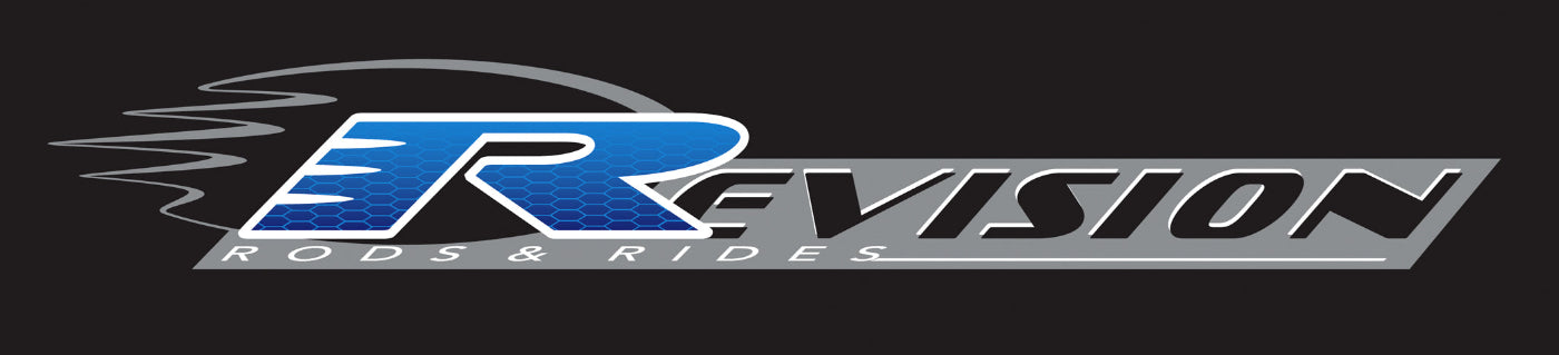 Revision logo with 'R' design on a black background