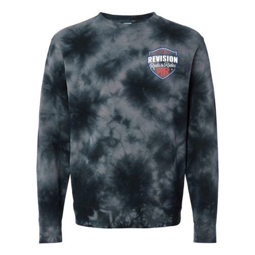 Unisex Midweight Tie Dye Black Crew